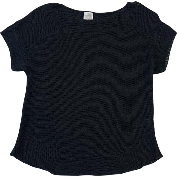 3/30$🔥 Cupio Black Boat neck short sleeve knitted blouse top size S - Picture 3 of 8